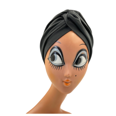 Bonnet de jour noir avec noeud derrière
