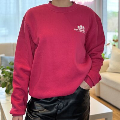 Sweat Fushia Taille XXL Flocage Coeur et dos