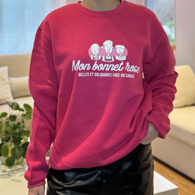 Sweat Fushia Taille L Flocage Poitrine