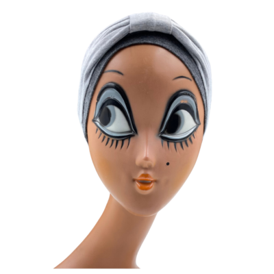 Bonnet de jour gris foncé à bandeau gris clair
