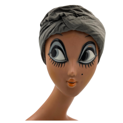 Bonnet de jour gris ruban croisé