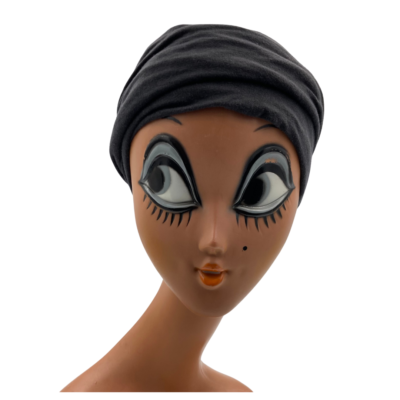 Bonnet de jour noir ruban croisé