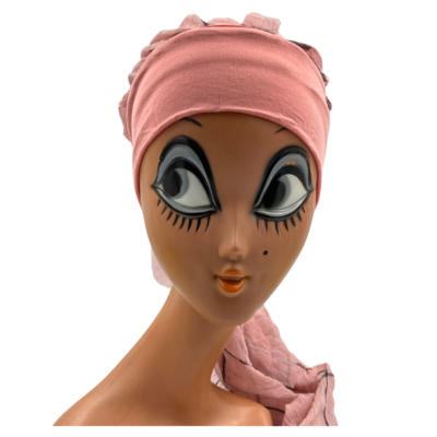 Bonnet rose voile à carreaux