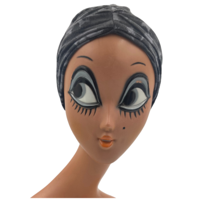 Bonnet de jour gris à motifs léopard