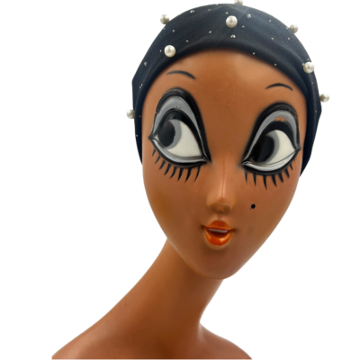 Bonnet de jour noir à perle