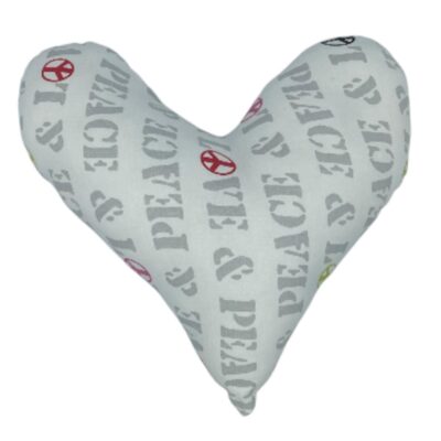 Coussin Coeur Peace & Love