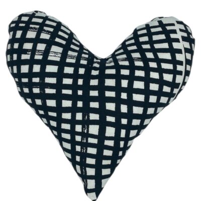 Coussin Coeur Carré noir et blanc
