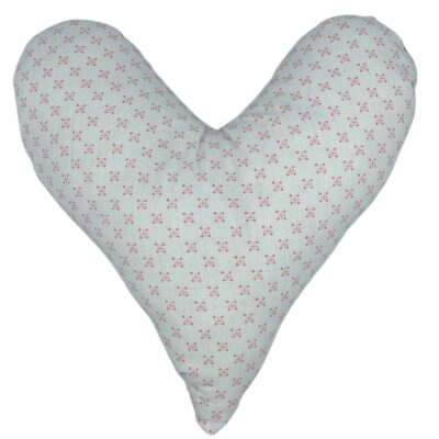 Coussin Coeur Motifs pois rose et derrière mauve