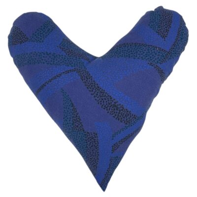 Coussin Coeur bleu foncé (dos tissu différent)