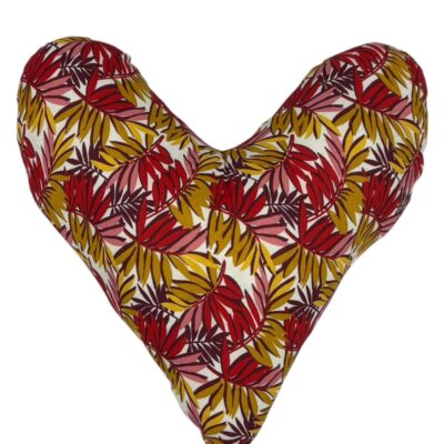 Coussin cœur palmiers colorés