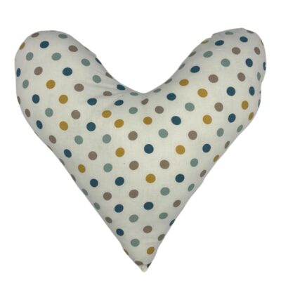 Coussin cœur pois couleurs