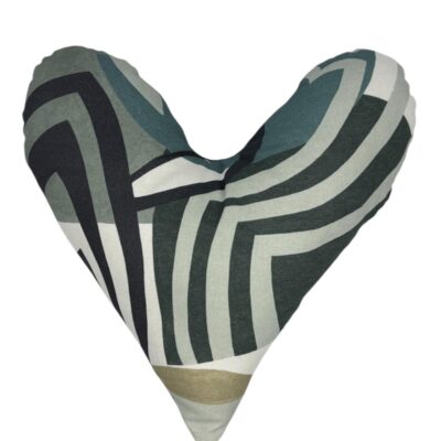 Coussin cœur motifs géométriques Recto Verso